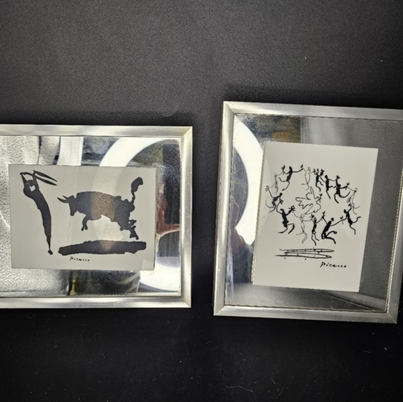 Vintage mirror art with signed Picasso serigraphs on tiles - Picture 14 of 14